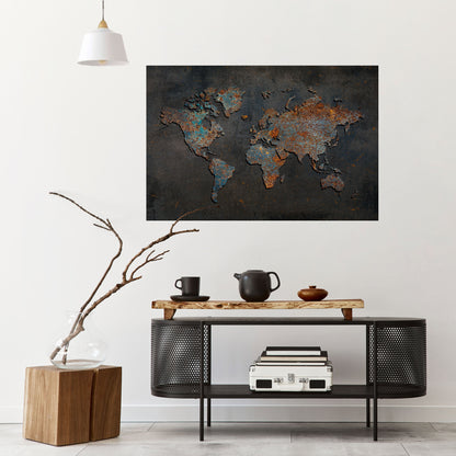 TIMEWORN TOPOGRAPHY Peel and Stick Horizontal Poster