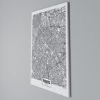 PARIS TOWN PLAN Vertical Canvas Print