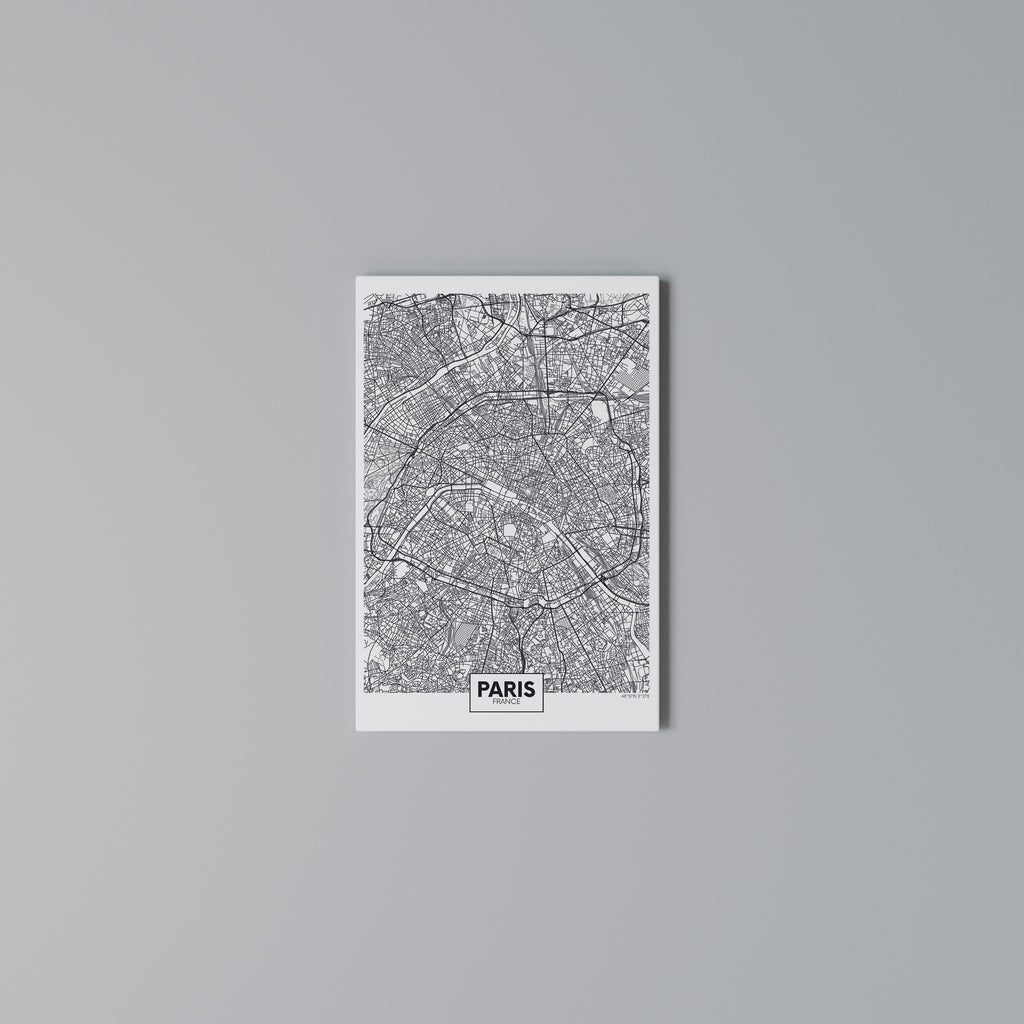 PARIS TOWN PLAN Vertical Canvas Print