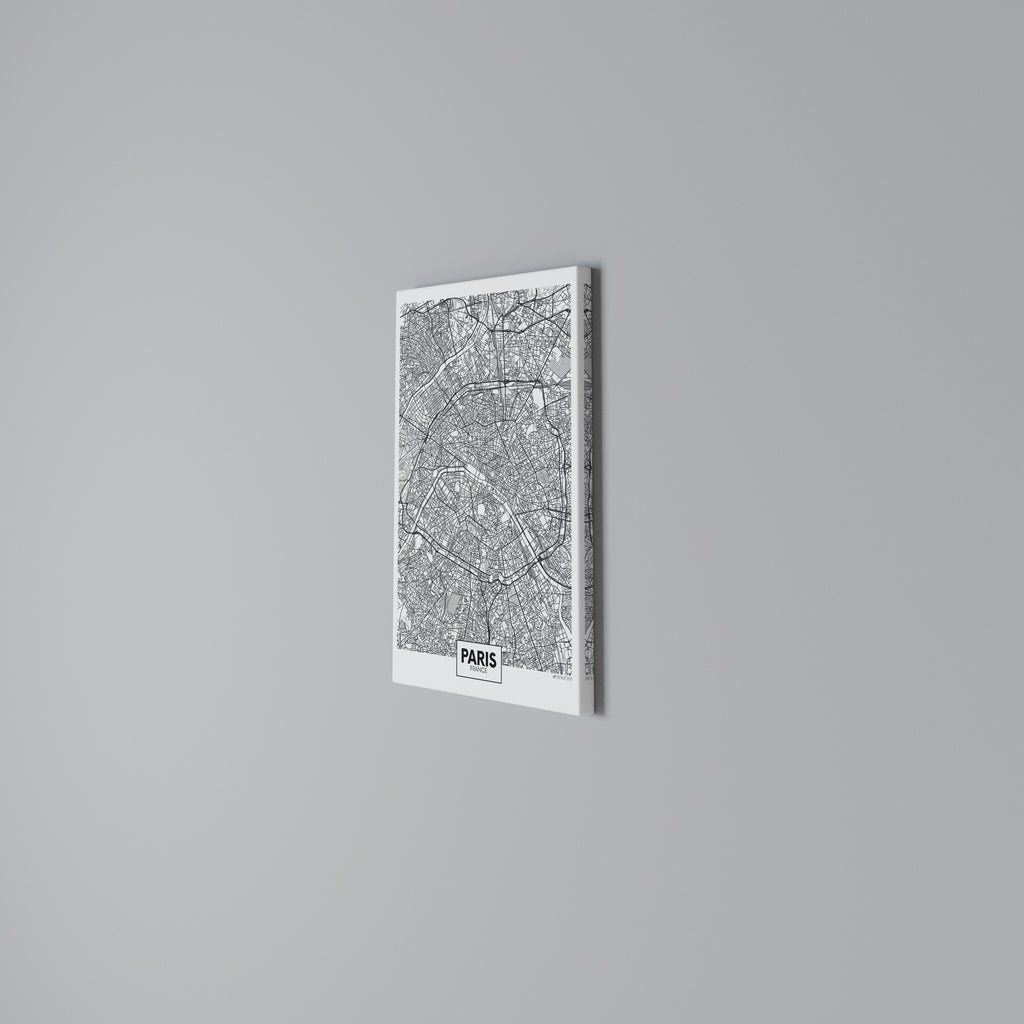 PARIS TOWN PLAN Vertical Canvas Print