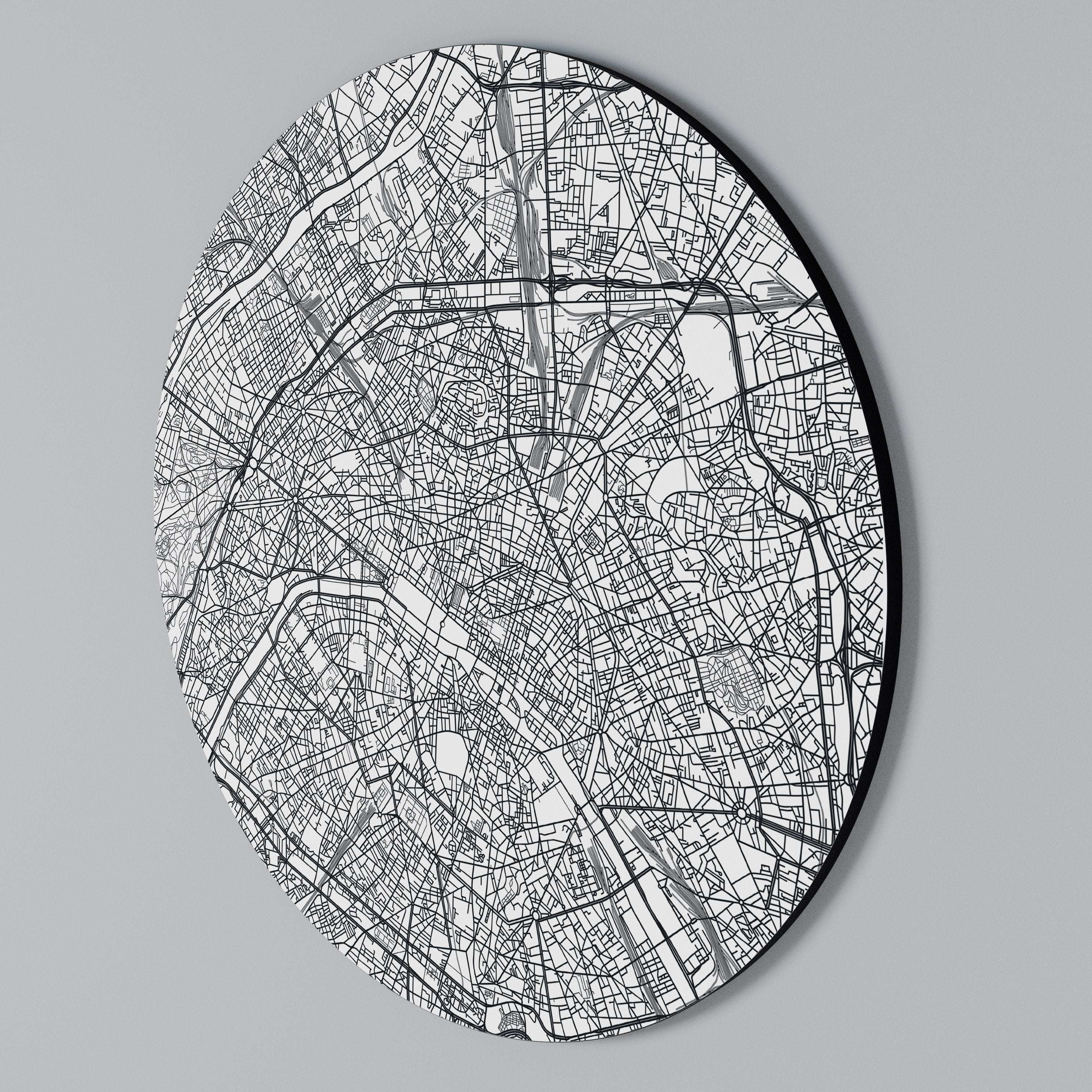 PARIS TOWN PLAN Rund väggdekor
