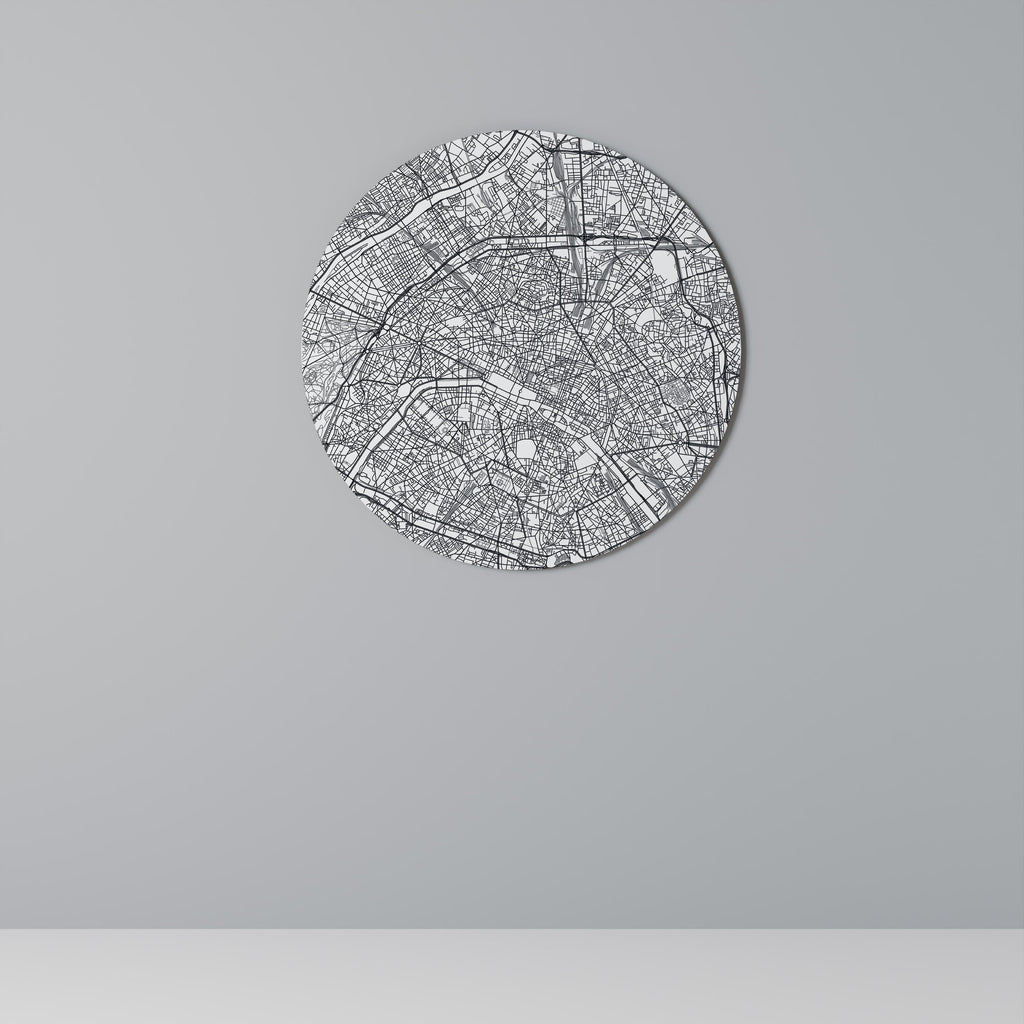 PARIS TOWN PLAN Round Wall Art