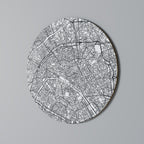 PARIS TOWN PLAN Round Wall Art