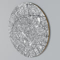 PARIS TOWN PLAN Round Wall Art