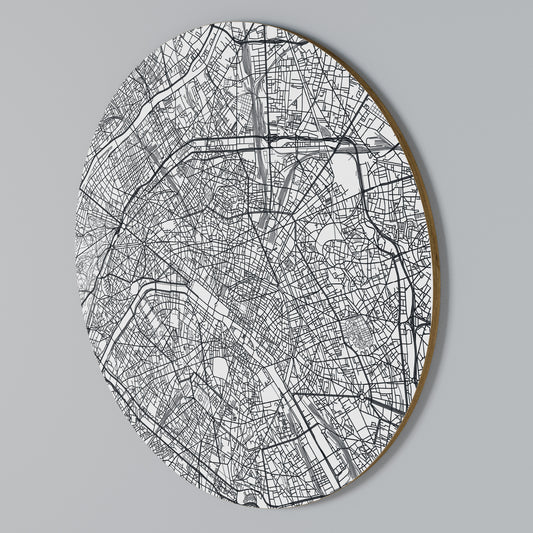 PARIS TOWN PLAN Rund väggdekor