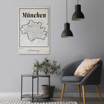 MONOCHROME MÜNCHEN Vertical Canvas Print