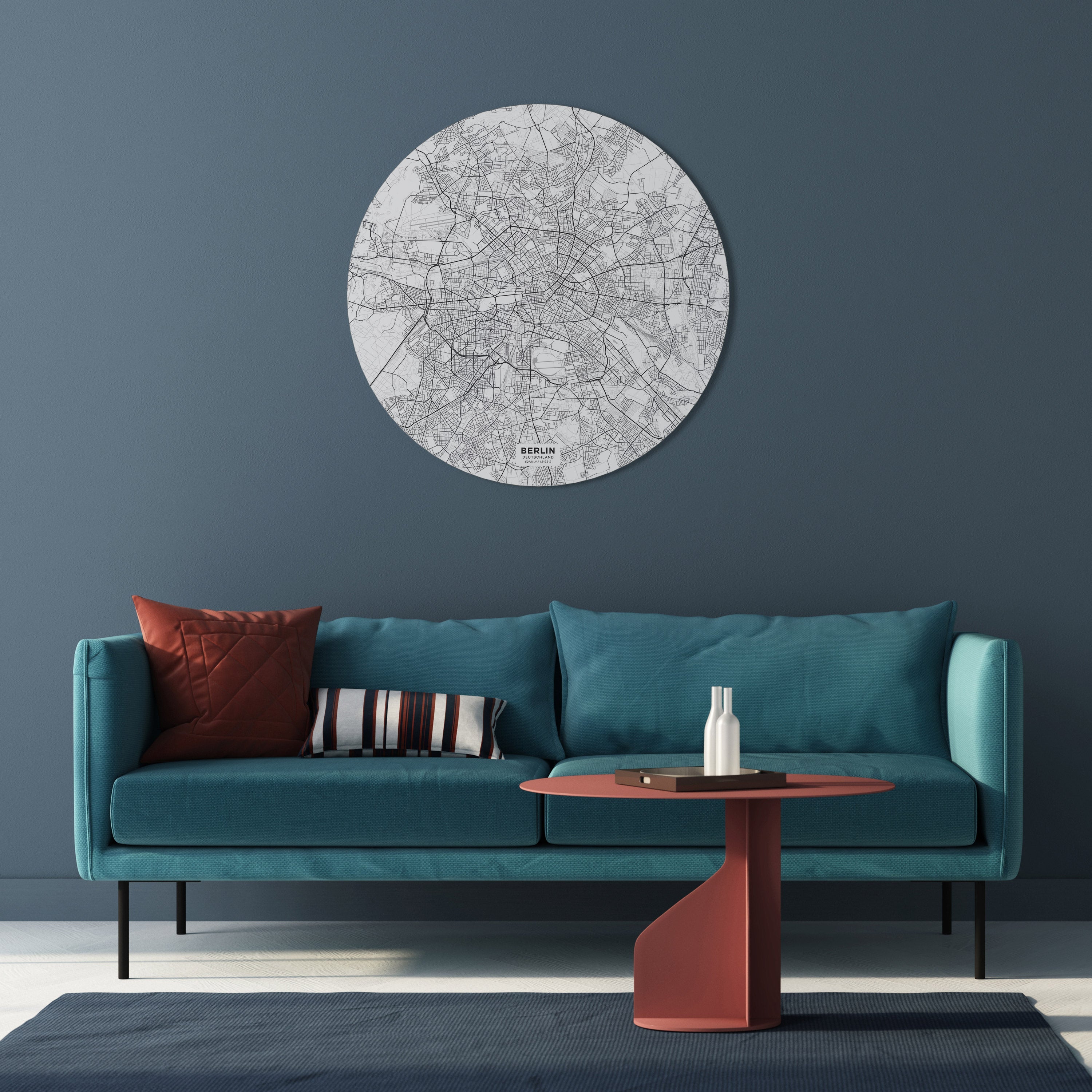 BERLIN PLAN Round Wall Art