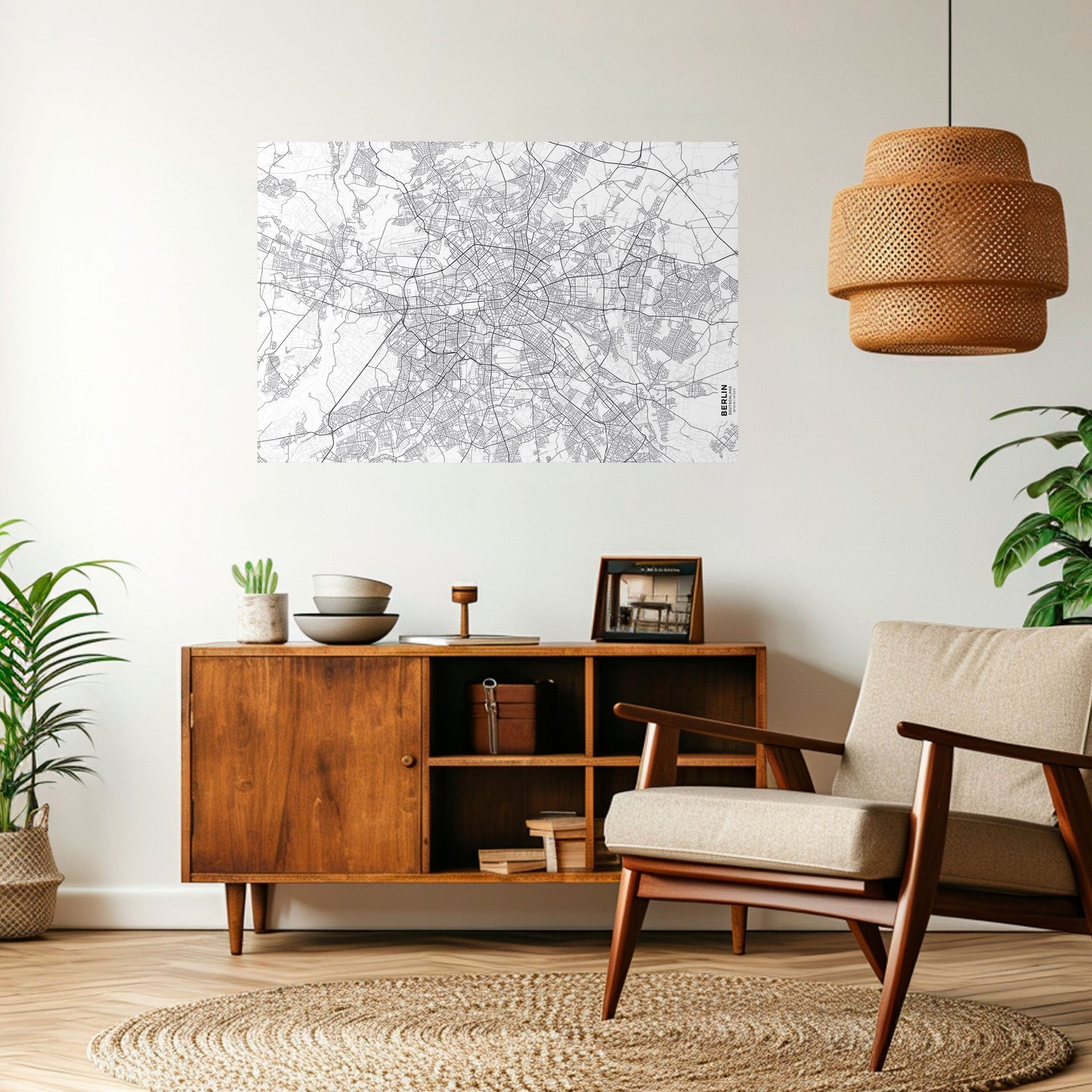 BERLIN PLAN Peel and Stick Horizontal Poster