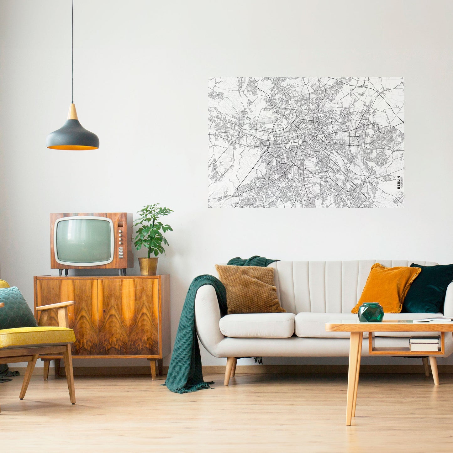 BERLIN PLAN Peel and Stick Horizontal Poster