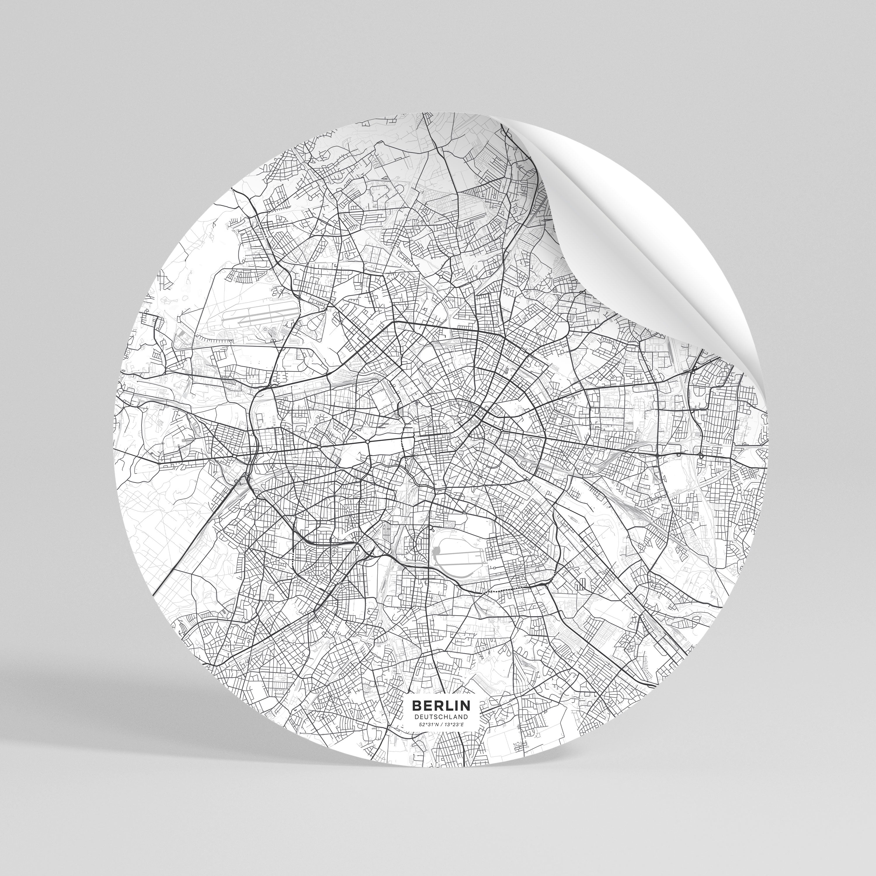 BERLIN PLAN Rund väggdekal