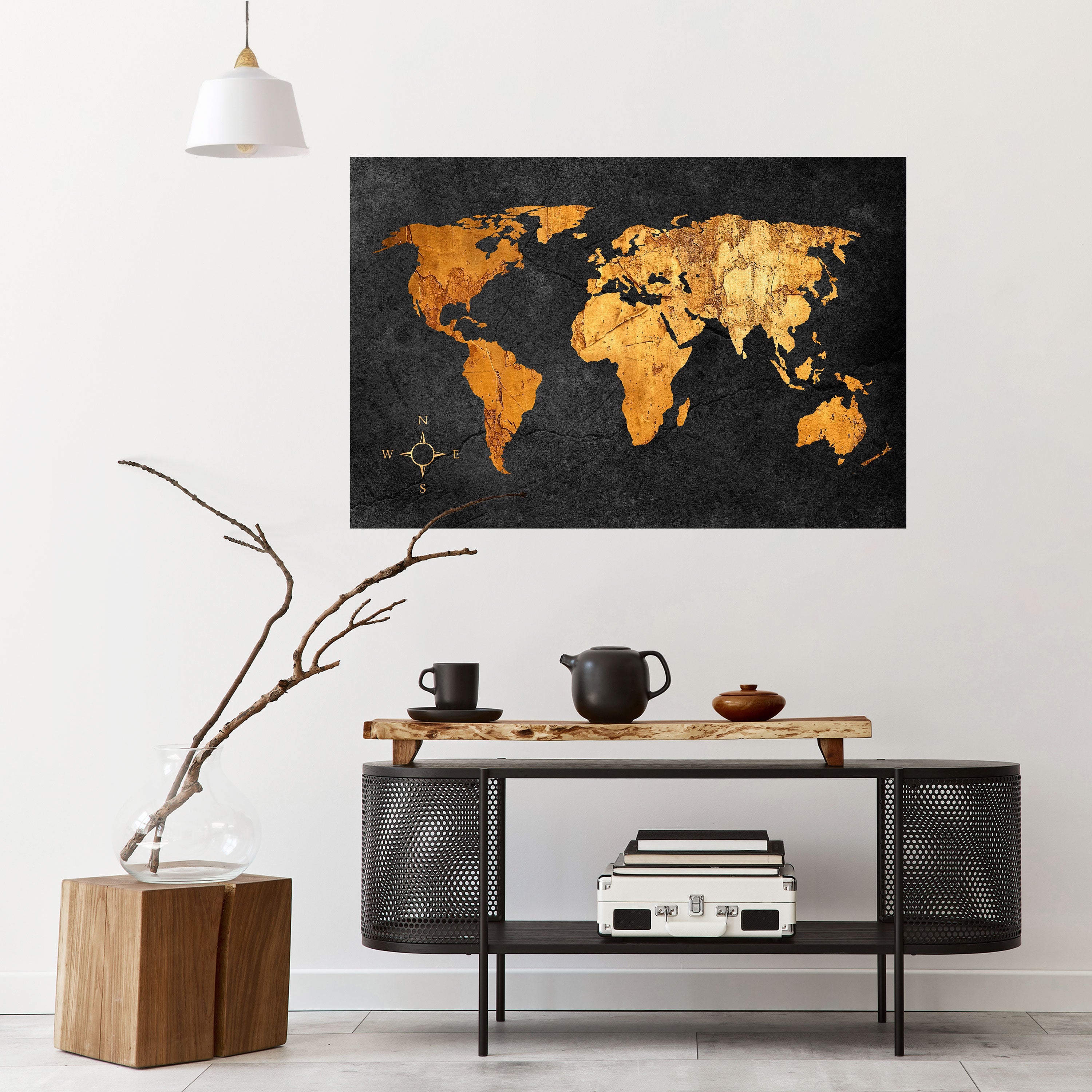 GOLDEN GLOBE ILLUSION horisontell affisch med självhäftande motiv