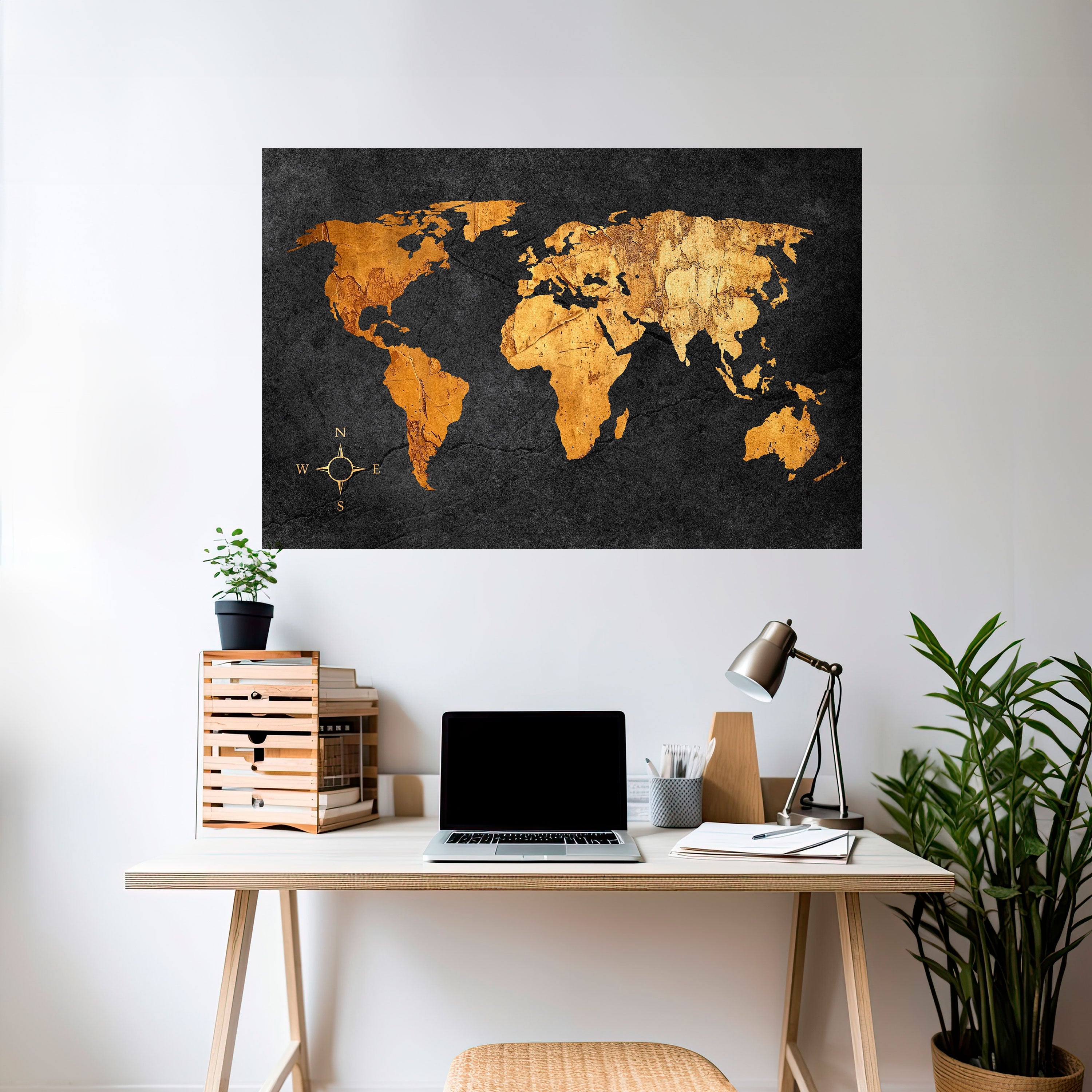 GOLDEN GLOBE ILLUSION horisontell affisch med självhäftande motiv