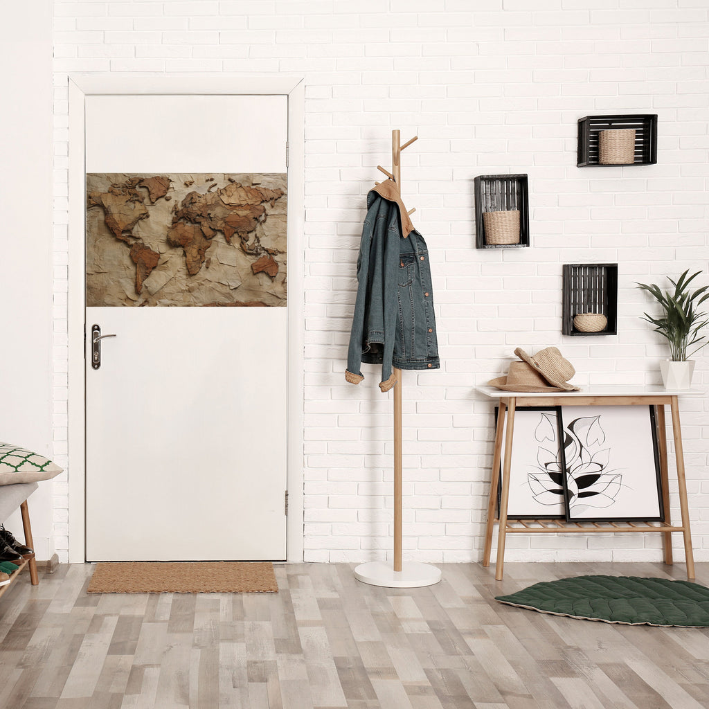 Pappersliknande planetlandskap horisontell poster med självhäftande klistermärke