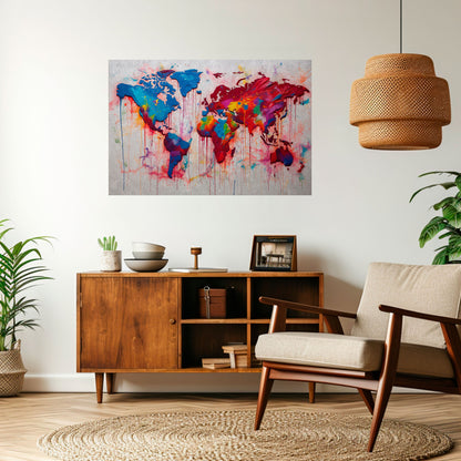 ARTISTIC ATLAS Horisontell affisch med självhäftande text