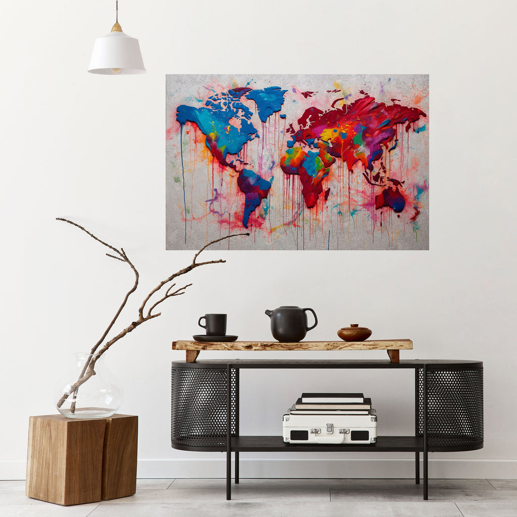 ARTISTIC ATLAS Horisontell affisch med självhäftande text