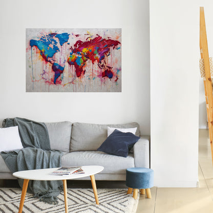 ARTISTIC ATLAS Horisontell affisch med självhäftande text