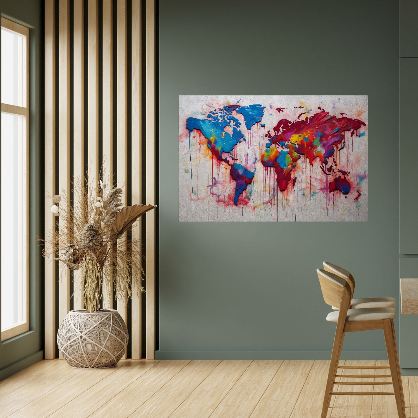 ARTISTIC ATLAS Horisontell affisch med självhäftande text