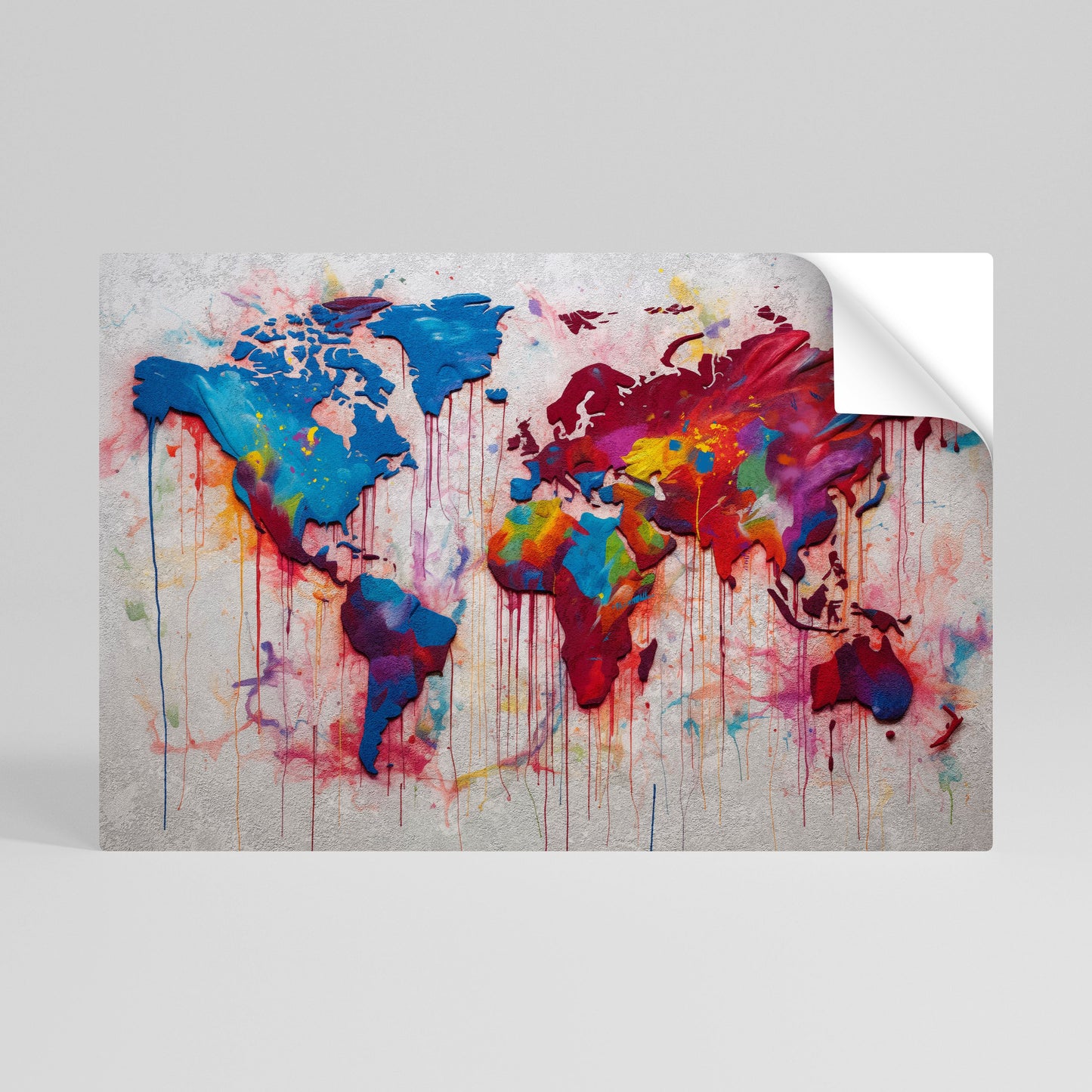 ARTISTIC ATLAS Horisontell affisch med självhäftande text
