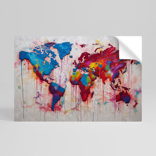 ARTISTIC ATLAS Horisontell affisch med självhäftande text