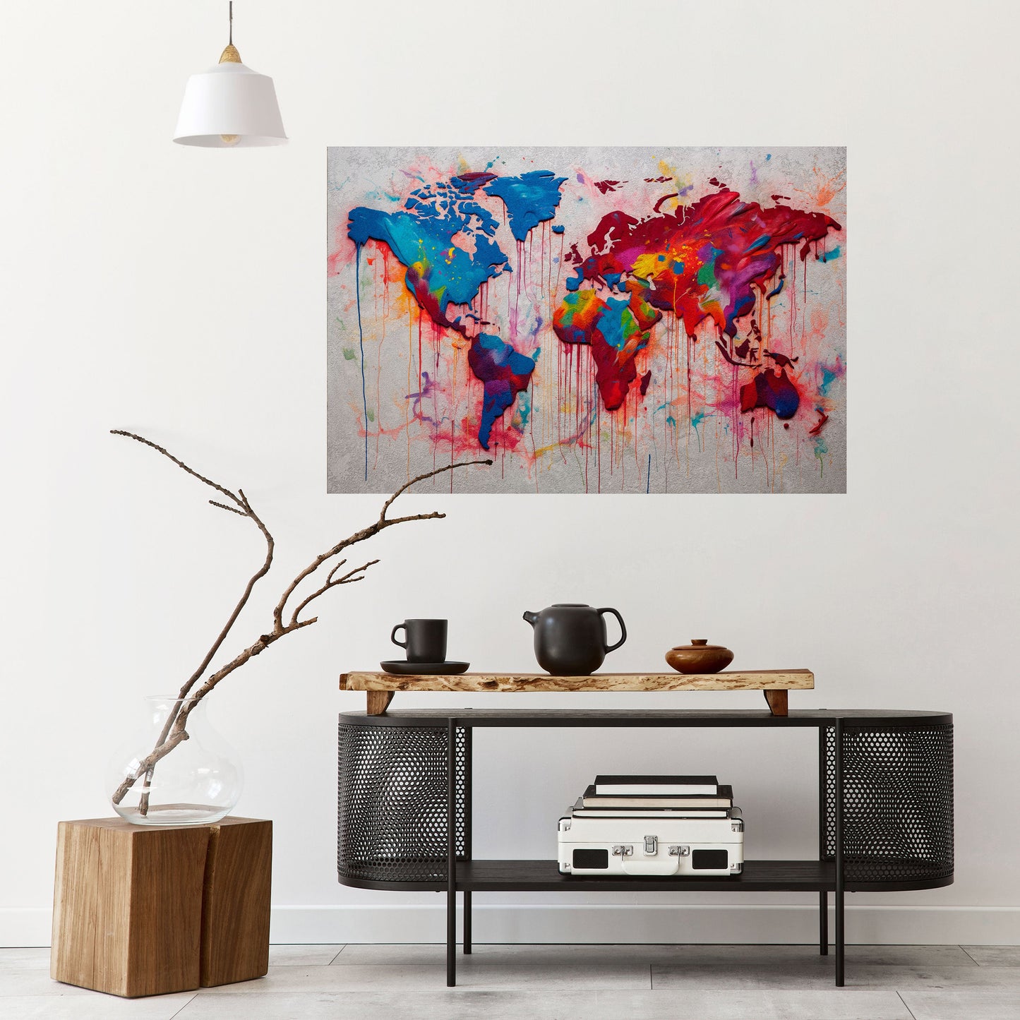 ARTISTIC ATLAS Horisontell affisch med självhäftande text