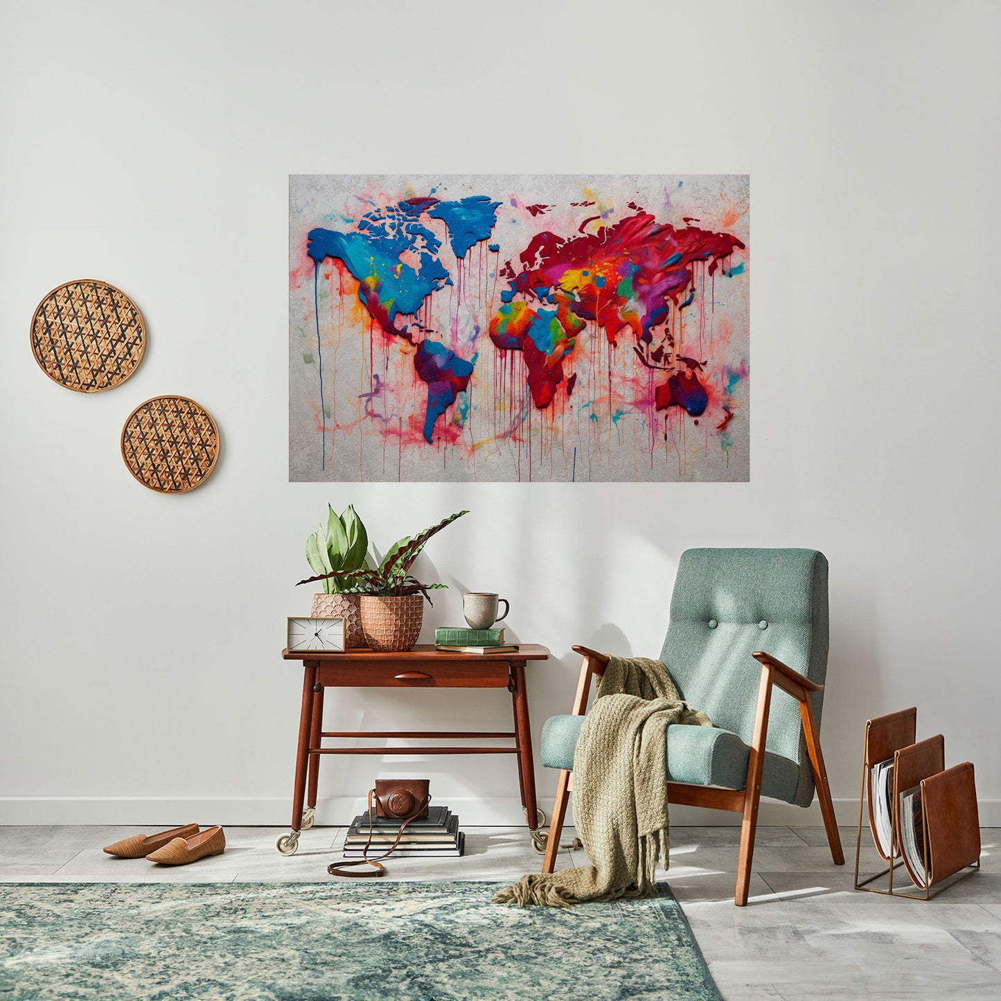 ARTISTIC ATLAS Horisontell affisch med självhäftande text