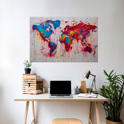 ARTISTIC ATLAS Horisontell affisch med självhäftande text
