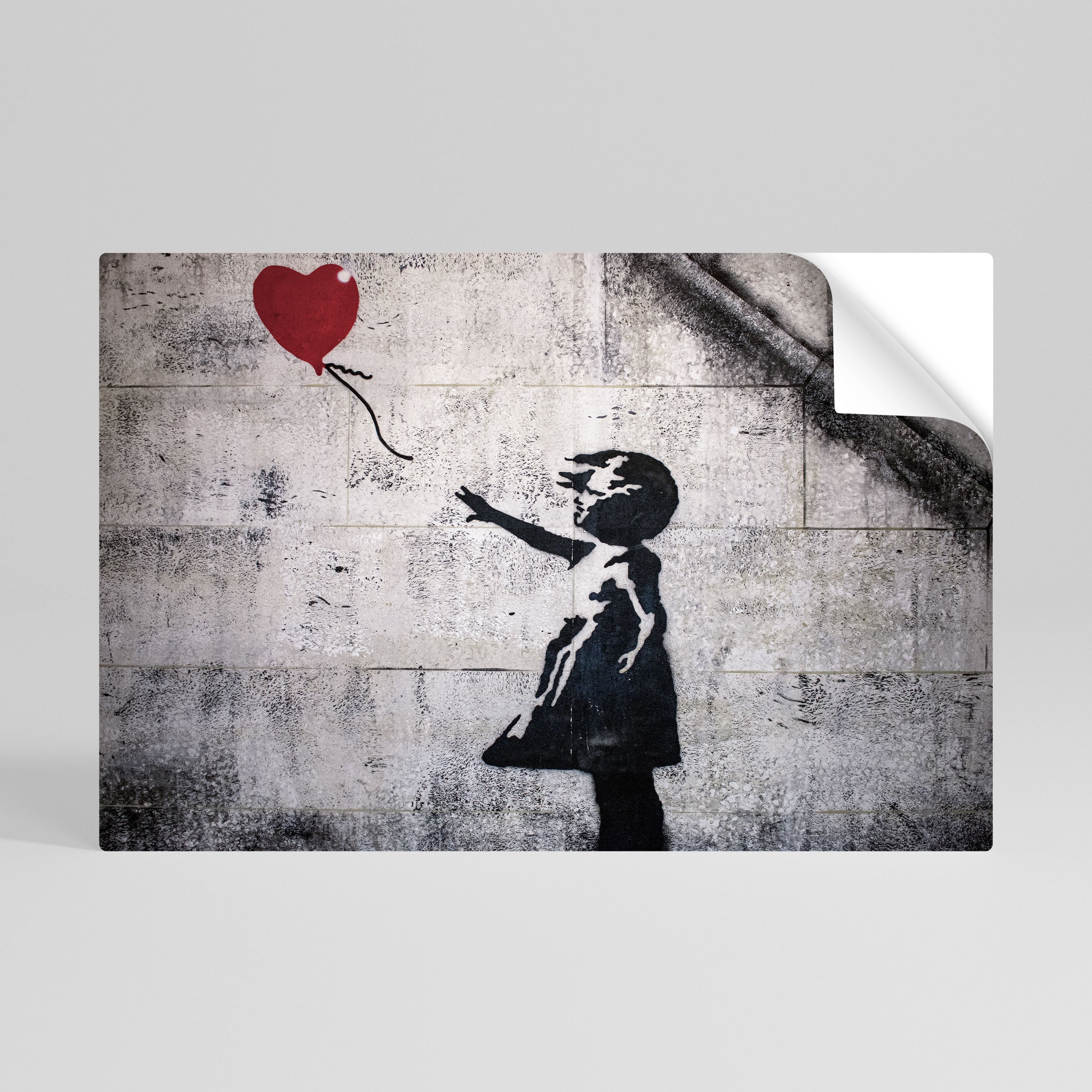 BALLONGFLICKAN (BANKSY) Horisontell affisch med självhäftande motiv