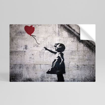 BALLONGFLICKAN (BANKSY) Horisontell affisch med självhäftande motiv