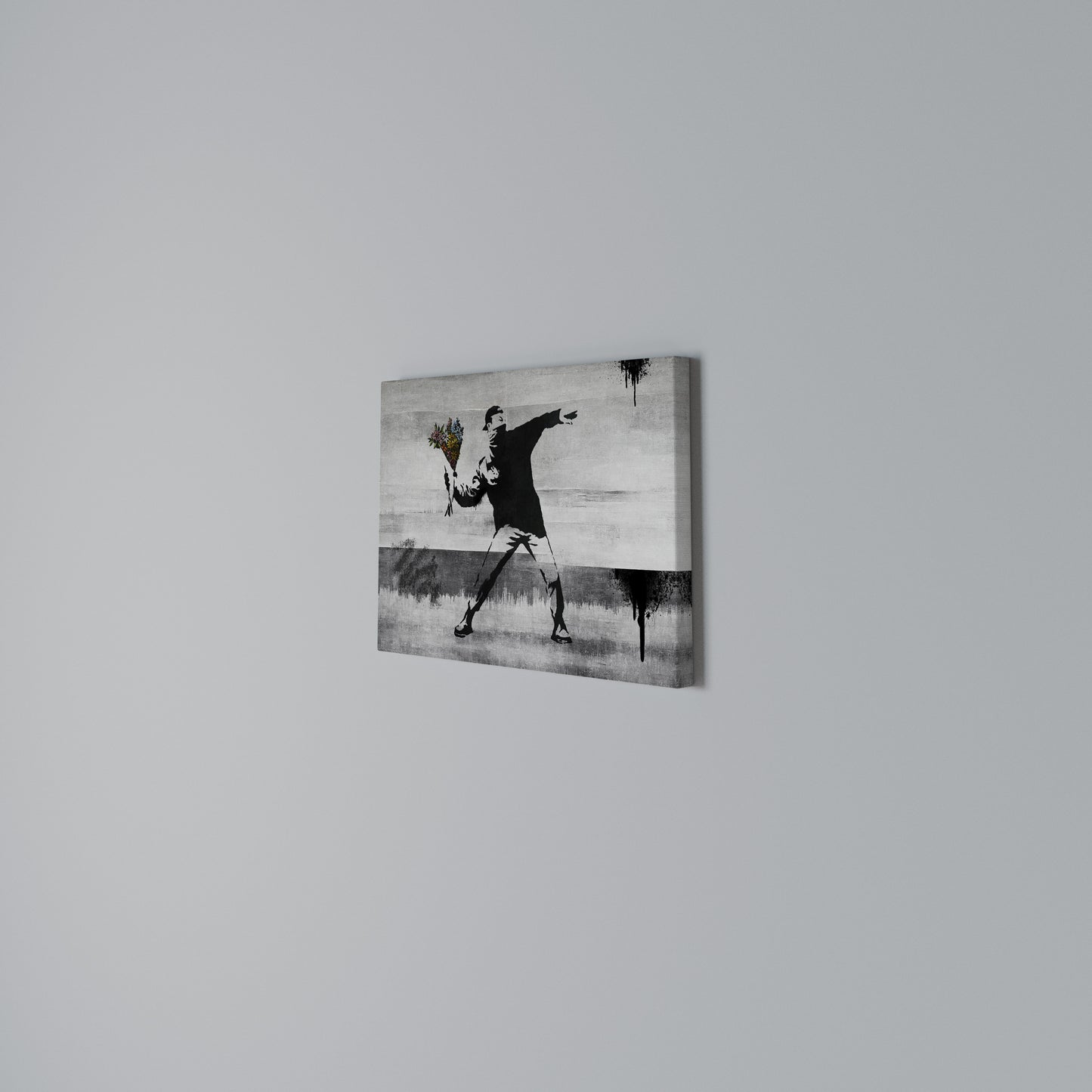 FLOWER BOMBER (BANKSY) Horizontal Canvas Print