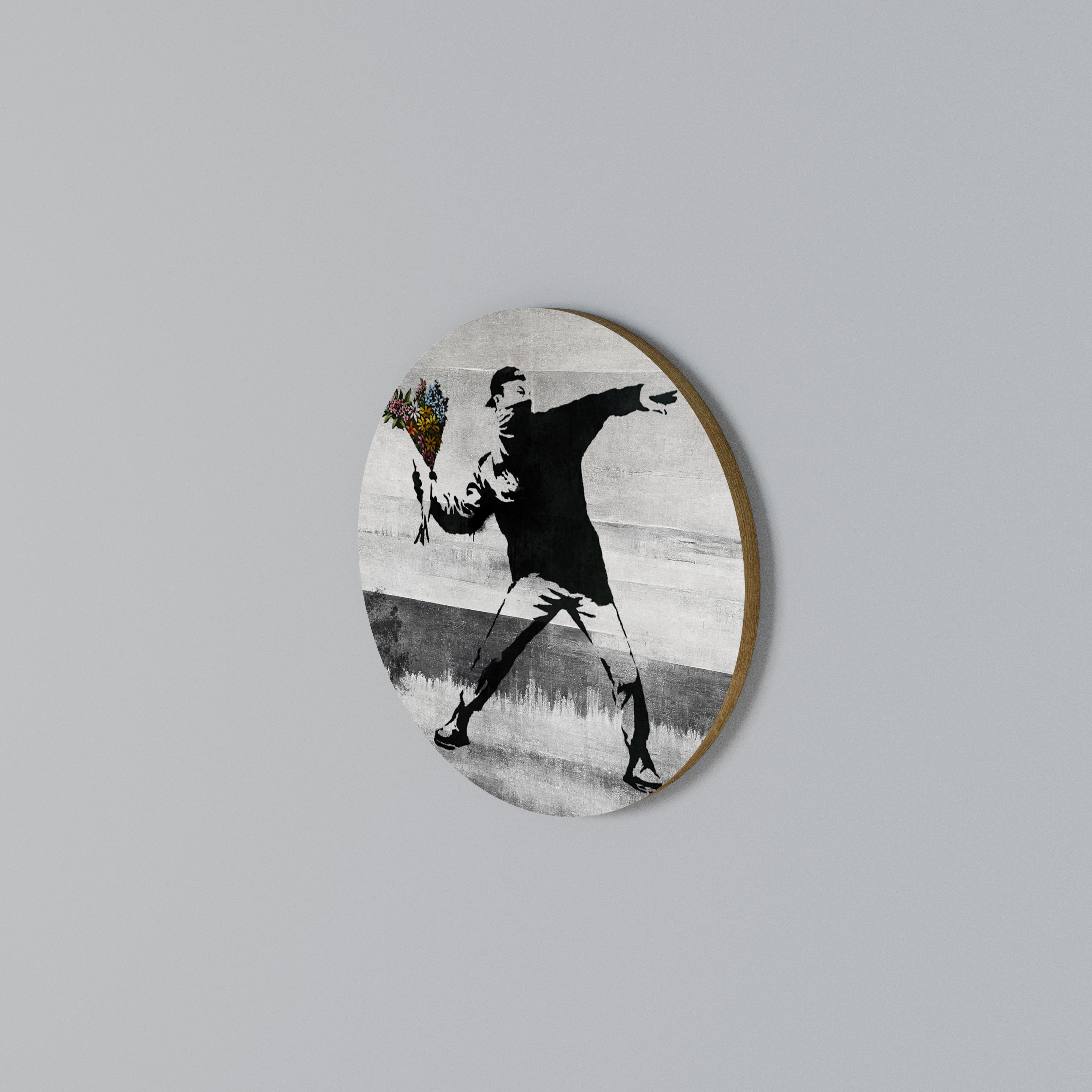 FLOWER BOMBER (BANKSY) Rund väggdekor