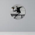 FLOWER BOMBER (BANKSY) Round Wall Art