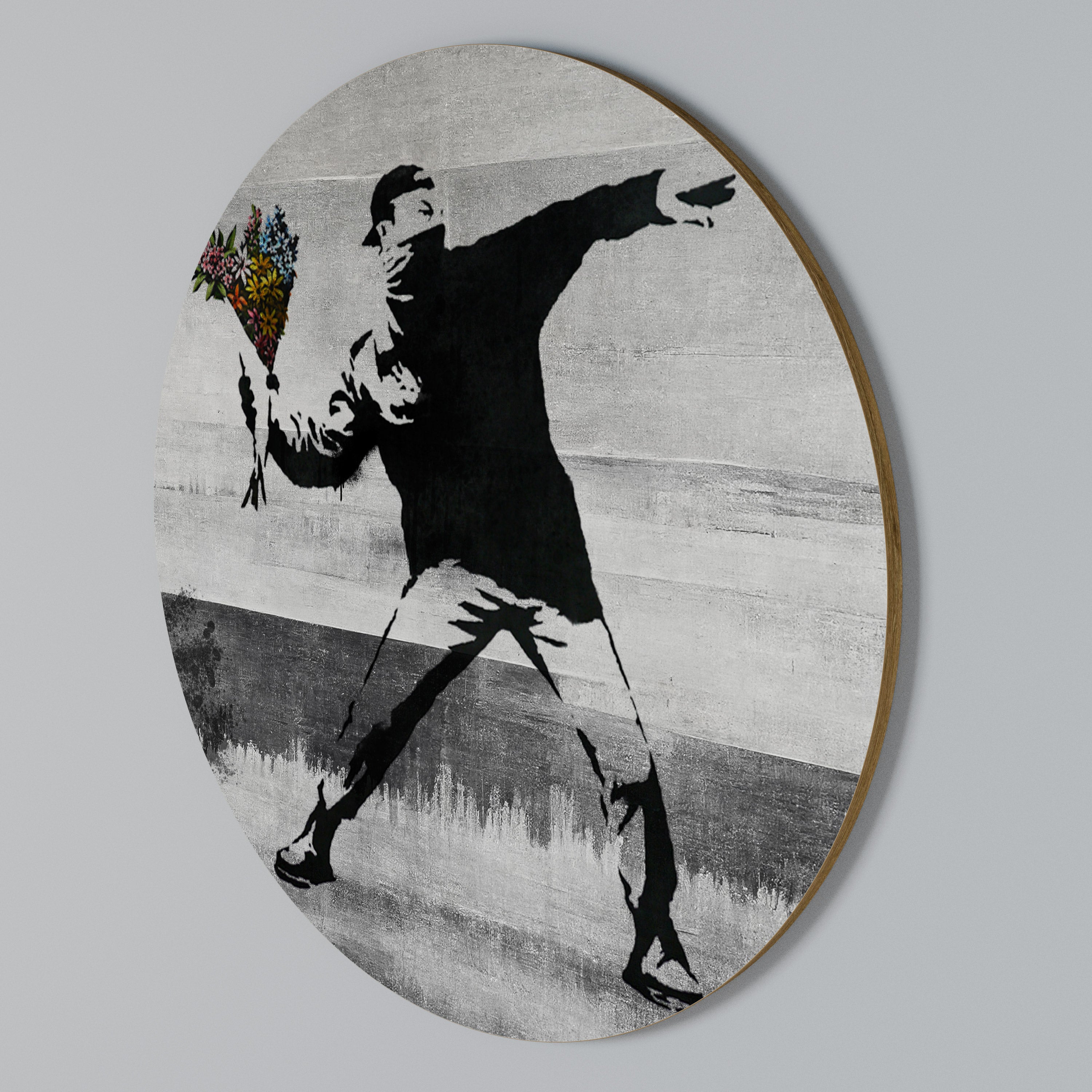 FLOWER BOMBER (BANKSY) Rund väggdekor