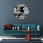 FLOWER BOMBER (BANKSY) Round Wall Art