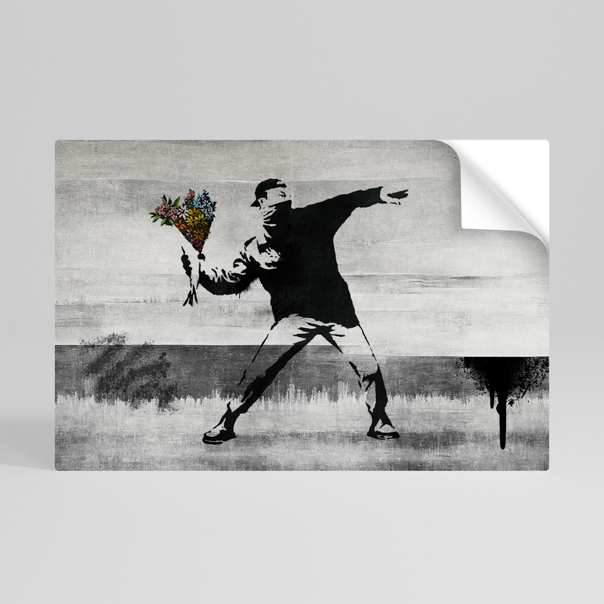 FLOWER BOMBER (BANKSY) Självhäftande Horisontell Poster