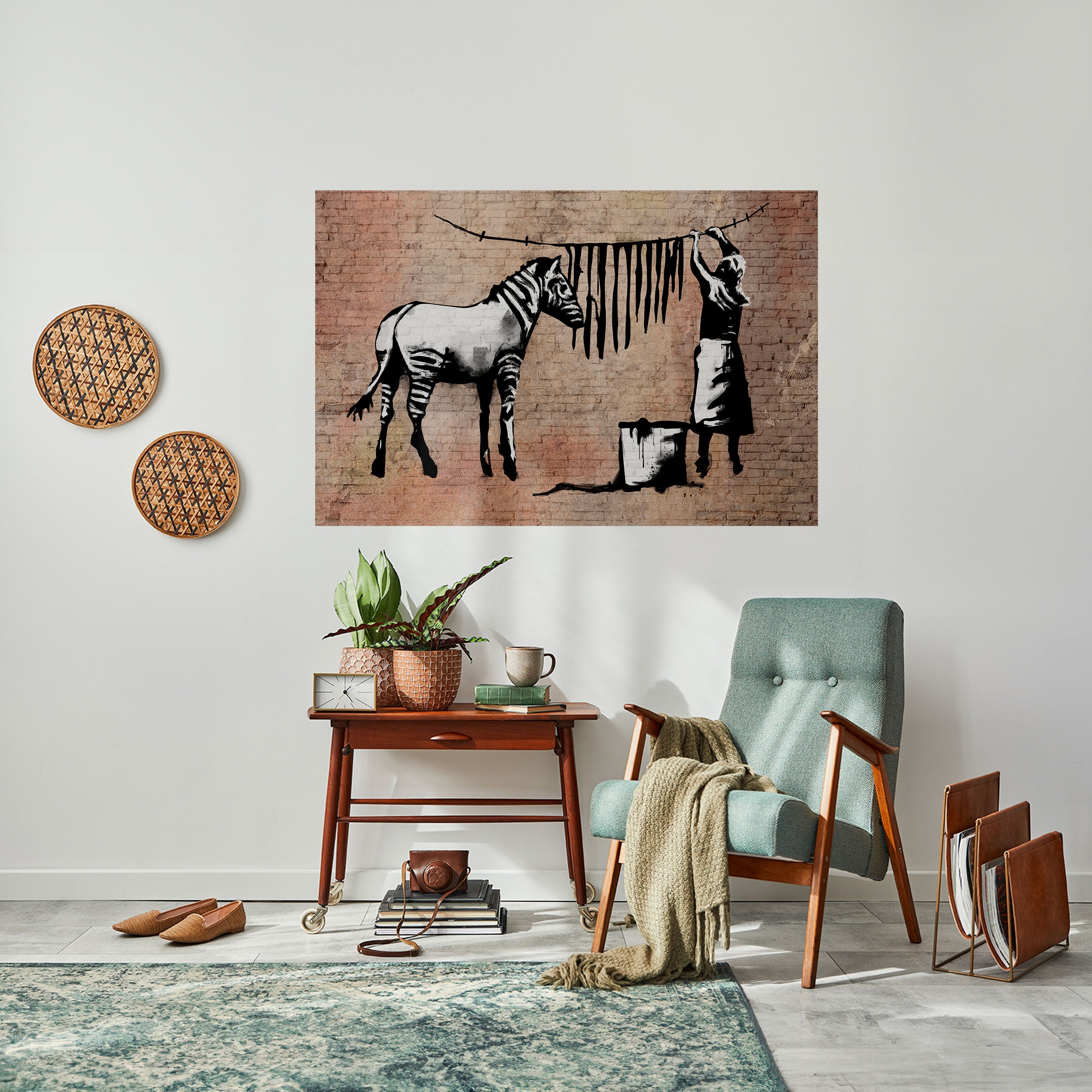 TIDY ZEBRA horisontell affisch med självhäftande mönster