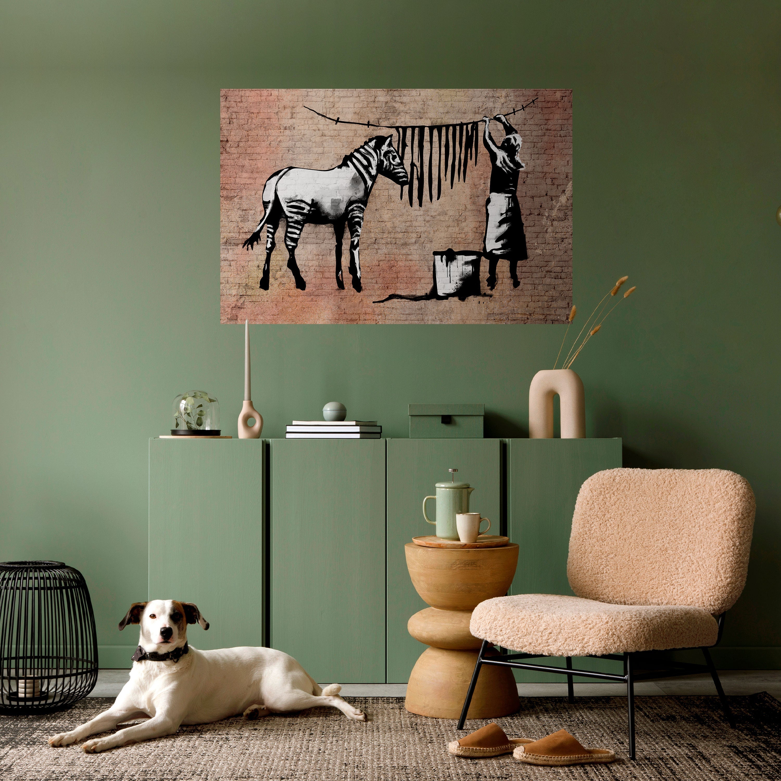 TIDY ZEBRA horisontell affisch med självhäftande mönster