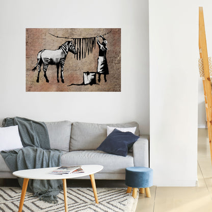 TIDY ZEBRA horisontell affisch med självhäftande mönster
