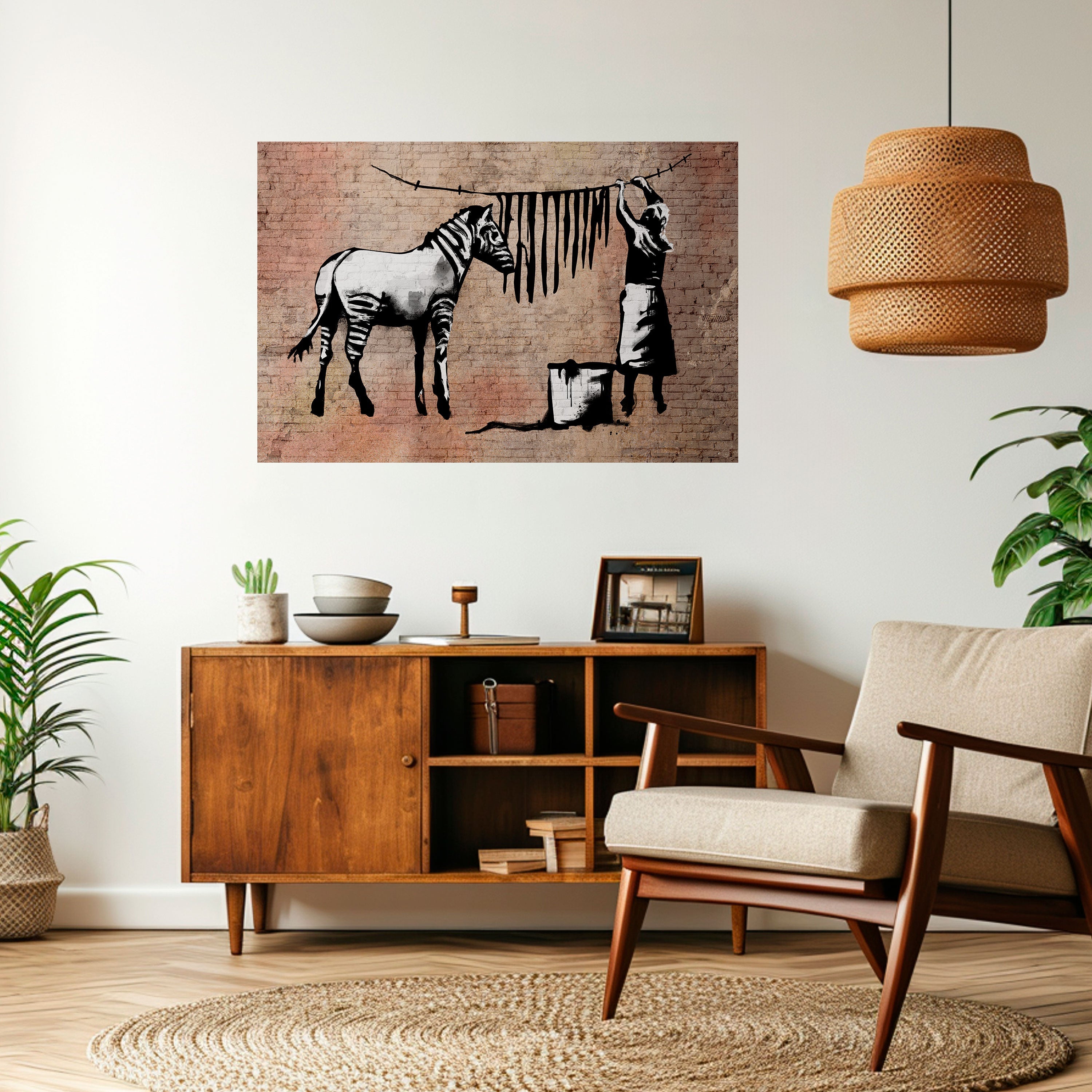 TIDY ZEBRA horisontell affisch med självhäftande mönster