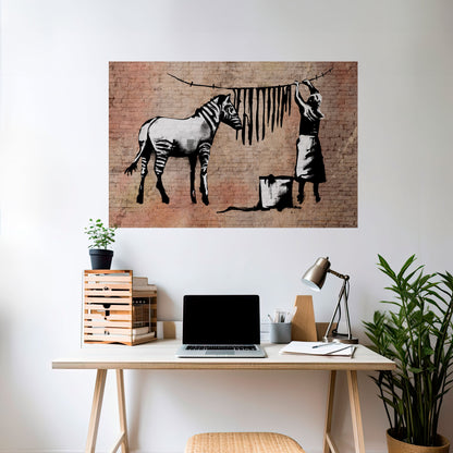 TIDY ZEBRA horisontell affisch med självhäftande mönster