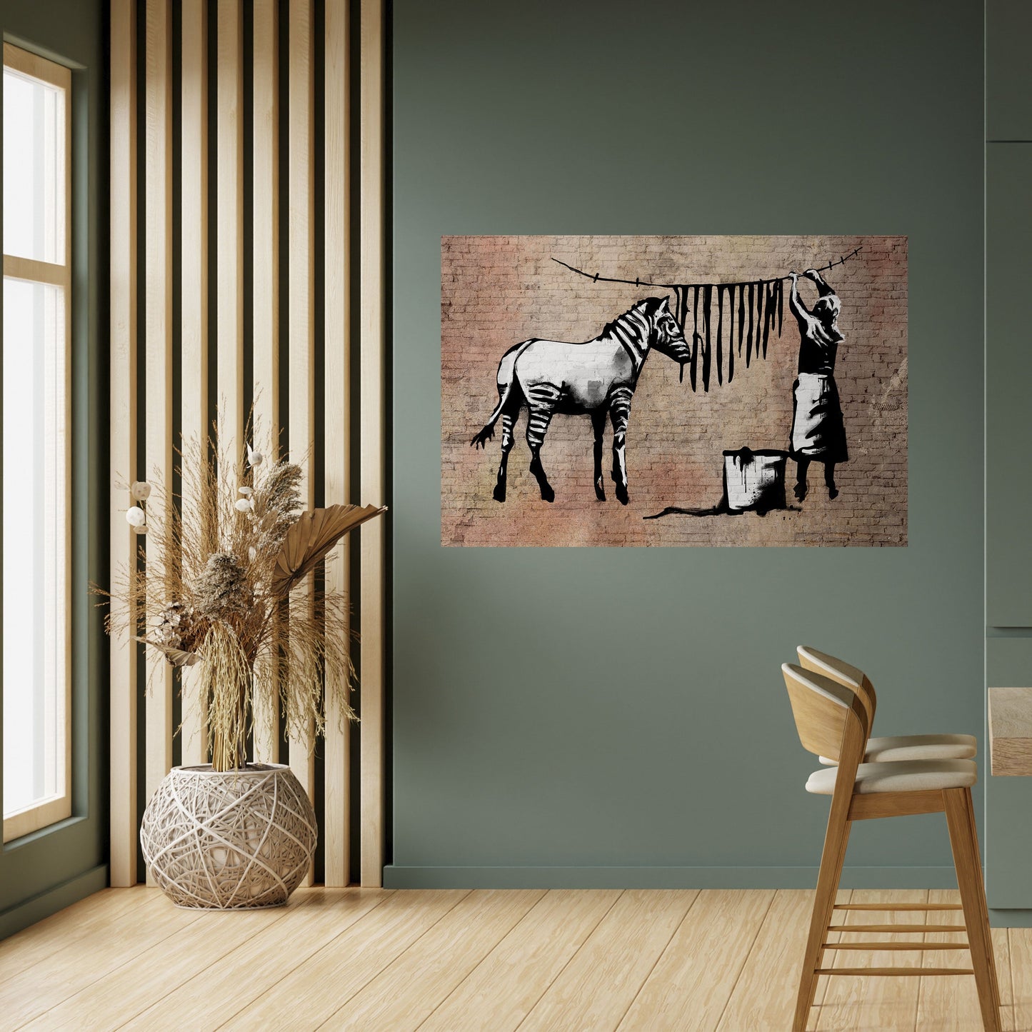 TIDY ZEBRA horisontell affisch med självhäftande mönster