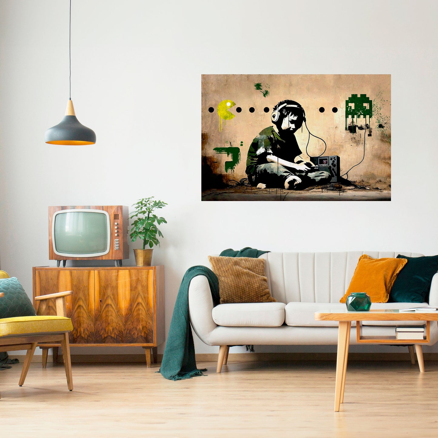 VIRTUELL RETRO REVIVAL Horisontell affisch med självhäftande motiv
