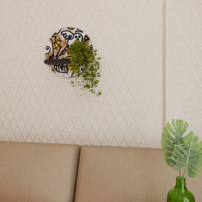 URBAN CANVAS Rund konsthylla i svart finish