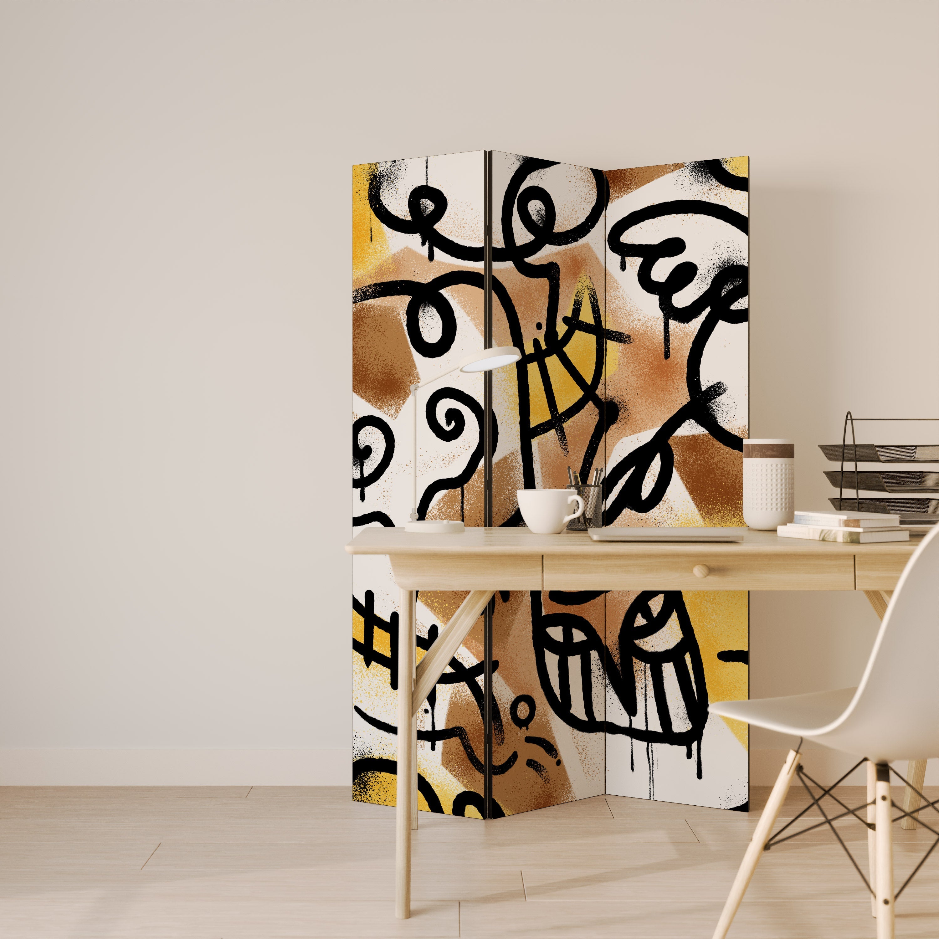 URBAN CANVAS Dekorativ rumsavdelare med 3 paneler