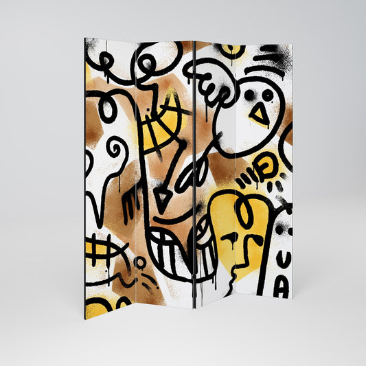 URBAN CANVAS Dekorativ rumsavdelare med 4 paneler