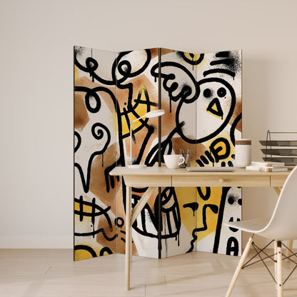 URBAN CANVAS Dekorativ rumsavdelare med 4 paneler