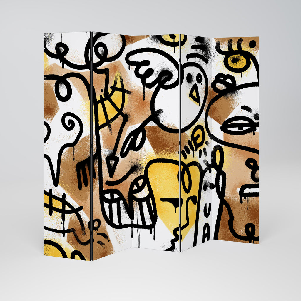 URBAN CANVAS Dekorativ rumsavdelare med 5 paneler
