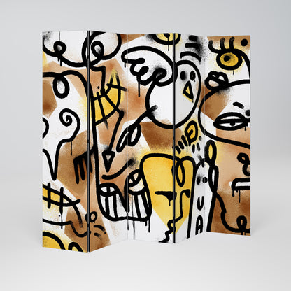 URBAN CANVAS Decorative 5-Panel Room Divider
