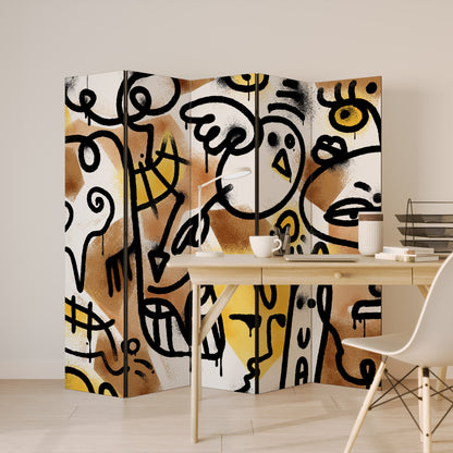 URBAN CANVAS Decorative 5-Panel Room Divider