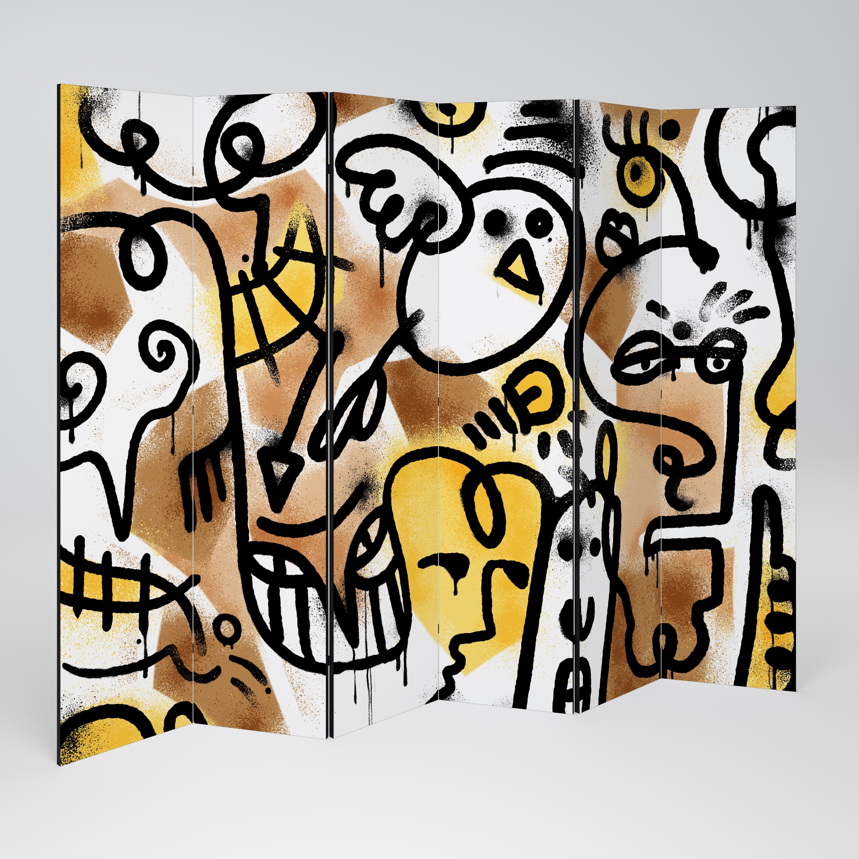 URBAN CANVAS Dekorativ rumsavdelare med 6 paneler