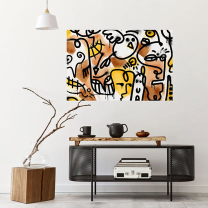 URBAN CANVAS Horisontell Poster med självhäftande mönster